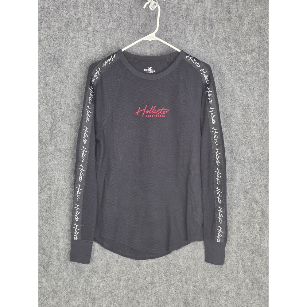Hollister California Mens Gray Long Sleeve Crew Neck Graphic T-Shirt Medium